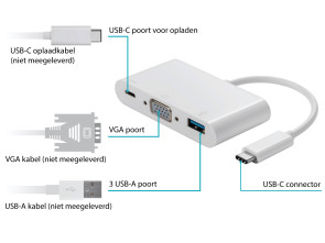 USB-C naar VGA multipoort adapter