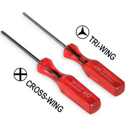 Triwing + crosswing schroevendraaier set